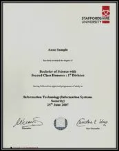 英国斯塔福德郡大学毕业证书