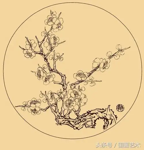 100幅白描梅花绘画手稿练笔用