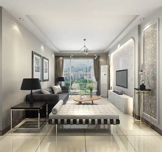 现代简约三居室客厅吊顶装修图片效果图#818989599