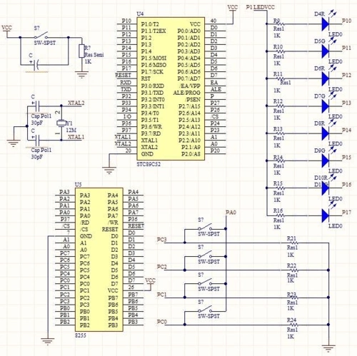 闪烁led小灯原理图
