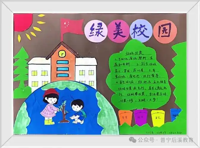 【活动】后溪乡教育组举办中小学"绿美校园"美术作品评比活动