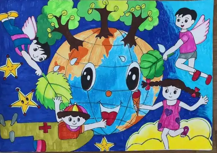 "保护生态环境 共建美丽地球"中小学绘画作品-图3
