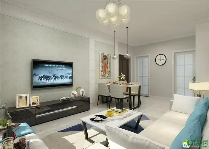 【力天装饰】盛世颐园 90㎡ 现代简约 _简约三室一厅一卫_装酷网装修