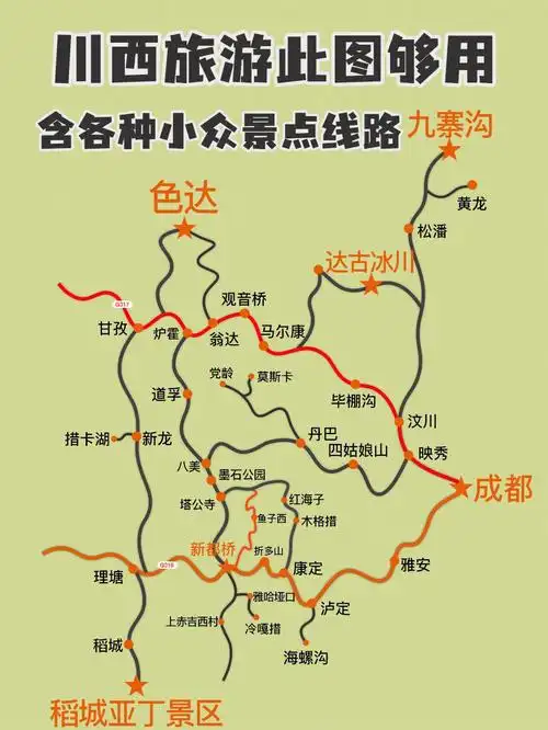 川西环线图此图必定够用值得收藏