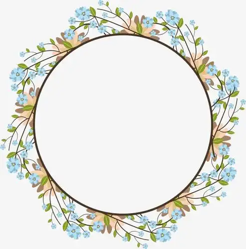 蓝色小碎花装饰边框免抠素材免费下载_觅元素51yuansu.com