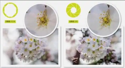 左边大光圈  右边小光圈