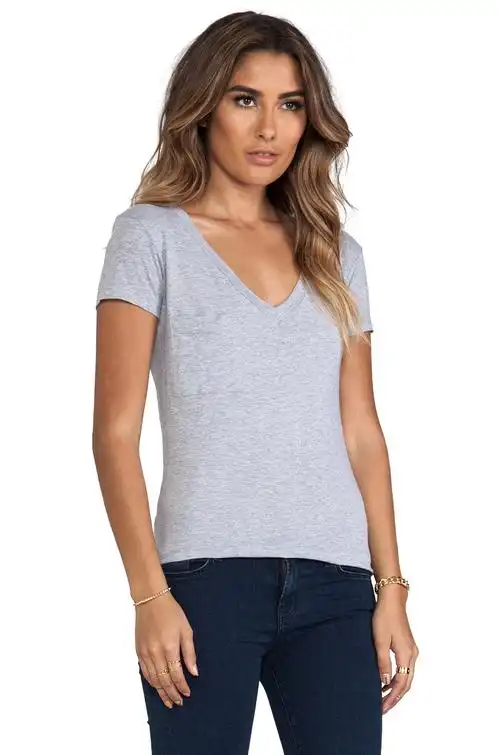 la made tissue jersey v pocket tee – heather grey