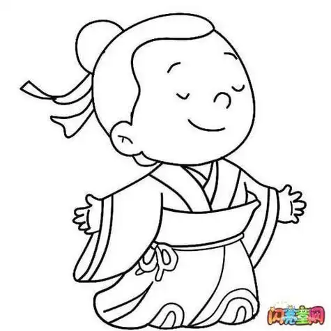 古代动漫帅哥简笔画