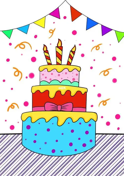 蛋糕简笔画卡通画蛋糕儿童画