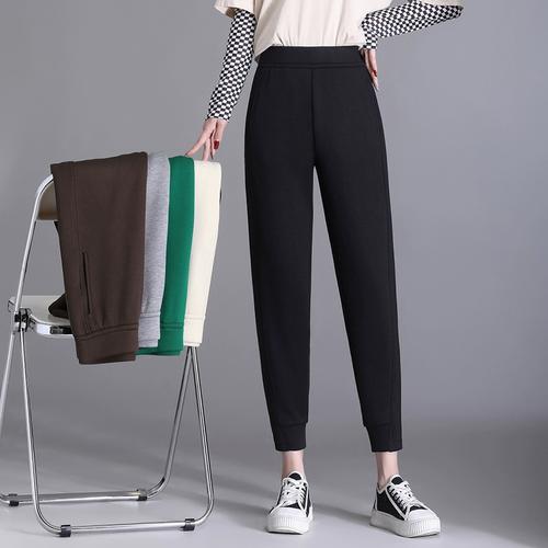 空气棉哈伦裤女裤宽松高腰显瘦韩版型好通勤小黑裤长裤弹力休闲裤