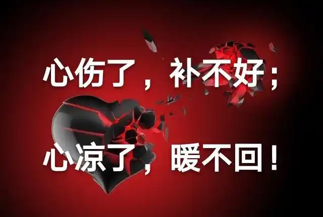 心伤了,补不好;心凉了,暖不回!