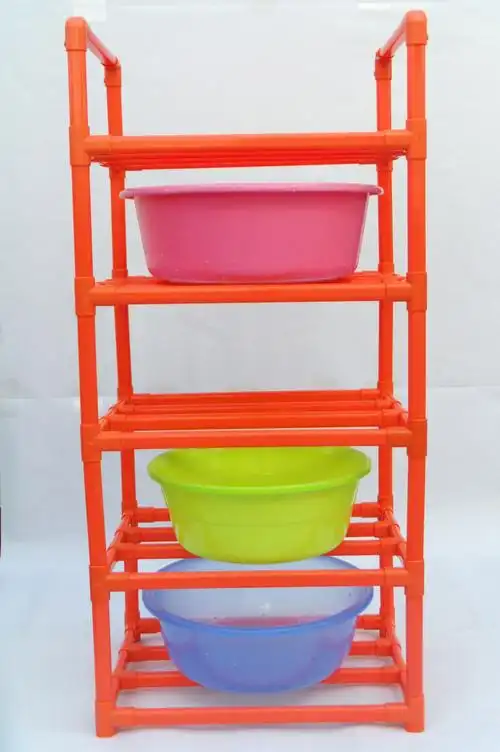 白色脸盆架卫生间置物架落地多层放洗脸盆架子浴室收纳架塑料盆架