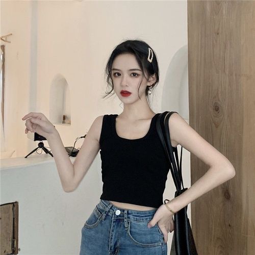 纯棉辣妹露腰背心女短款韩版小心机内搭修身无袖外穿背心小吊带