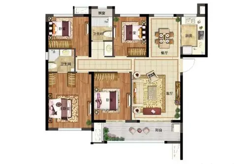 b户型:114㎡ 四房两厅三卫_户型图 - 泉州房产圈