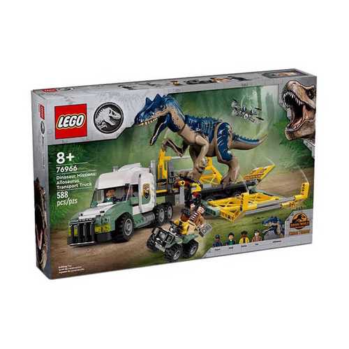 乐高(lego)6月新品 侏罗纪公园76966恐龙任务:异龙运输车拼装积木玩具