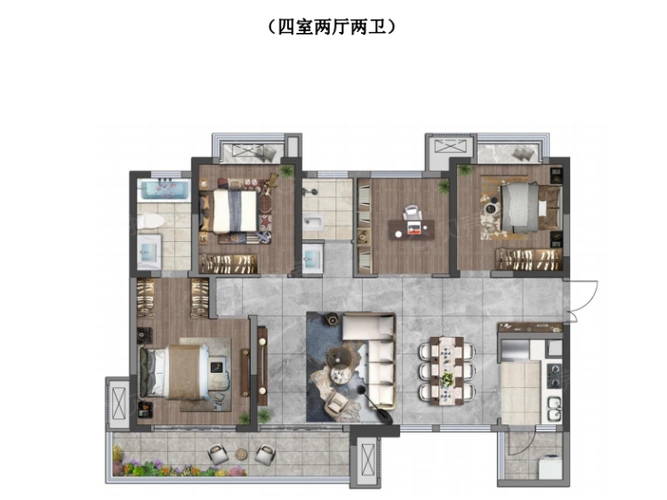 万景峰汇4室2厅2卫户型图