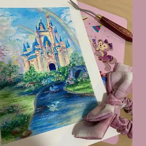 迪士尼城堡油画棒