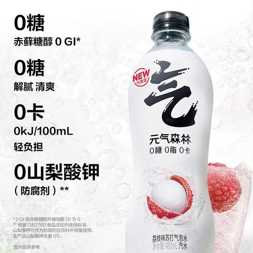 【爱食屋】元气森林苏打气泡水(荔枝味)480ml*15瓶【包邮】 - 远洋壹