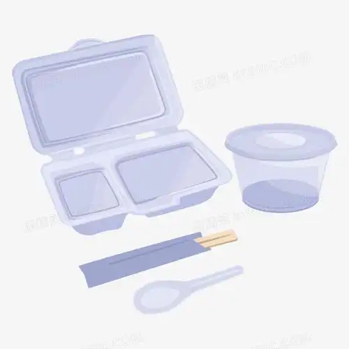 手绘卡通一次性餐具矢量元素