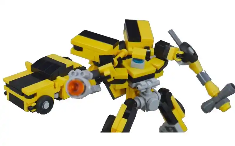 乐高moc作品变形金刚微型电影版大黄蜂变形展示