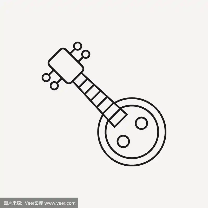 乐器中国琵琶线图标