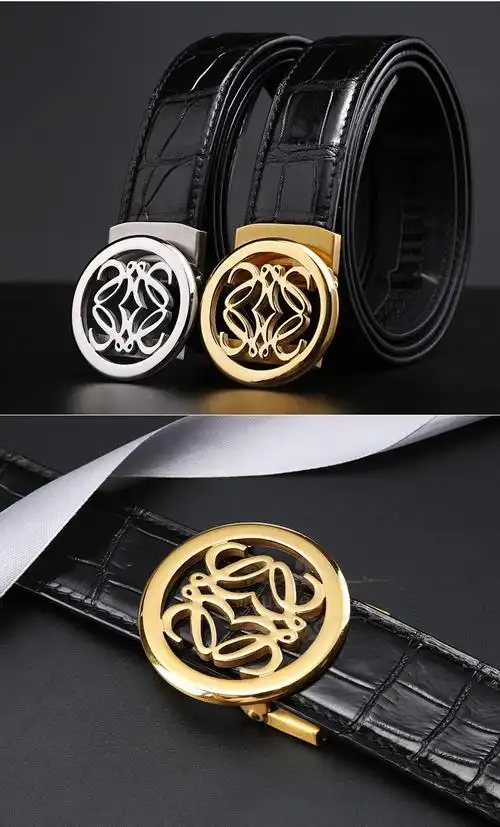 muurceer品牌男士鳄鱼皮皮带男皮带男士真皮腰带男奢侈品大牌青年休闲