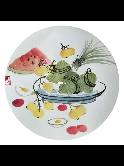 端午节粽子 #国画 #端午节 #国画写意