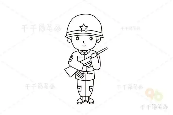 关于解放军简笔画