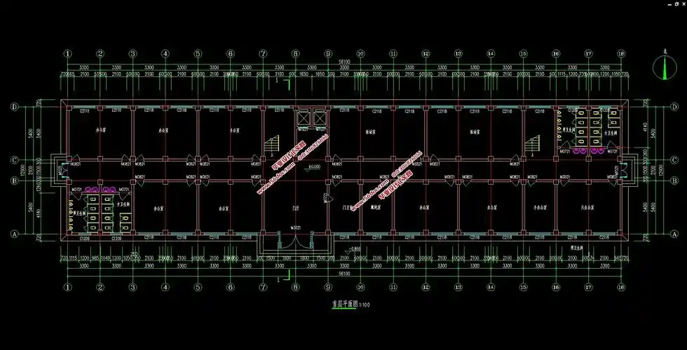 六层4398平米新华泰有限公司办公楼设计建筑图结构图
