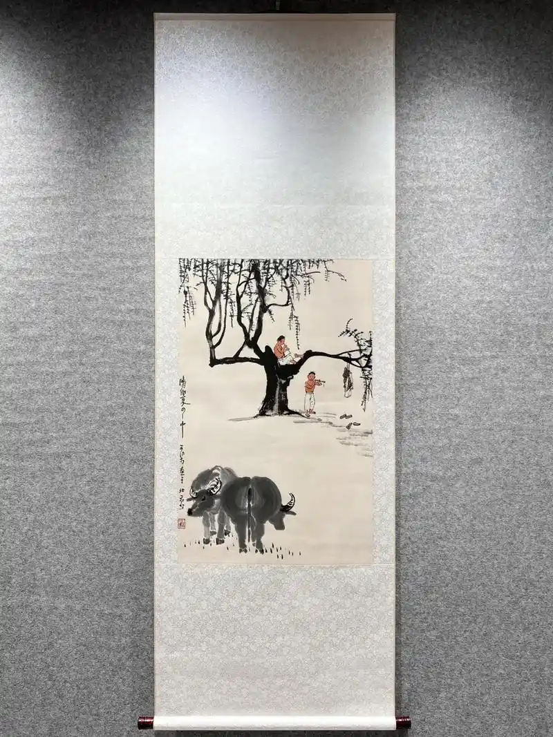李可染 夏日牧牛图1:1高清复刻.画芯82cm*50cm,特 - 抖音