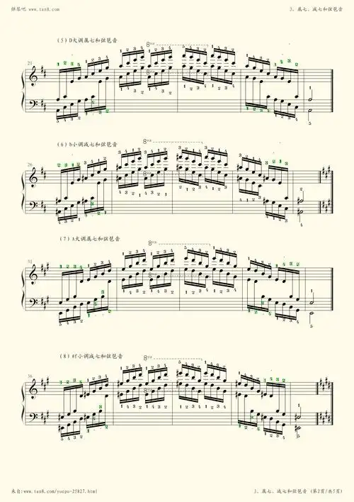 钢琴谱210229第六级基本练习属七减七和弦琶音中央音乐学院业余考级