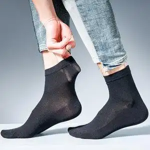 袜子男中筒袜薄款夏天透气男袜防臭棉袜网眼夏季商务黑色男士袜子