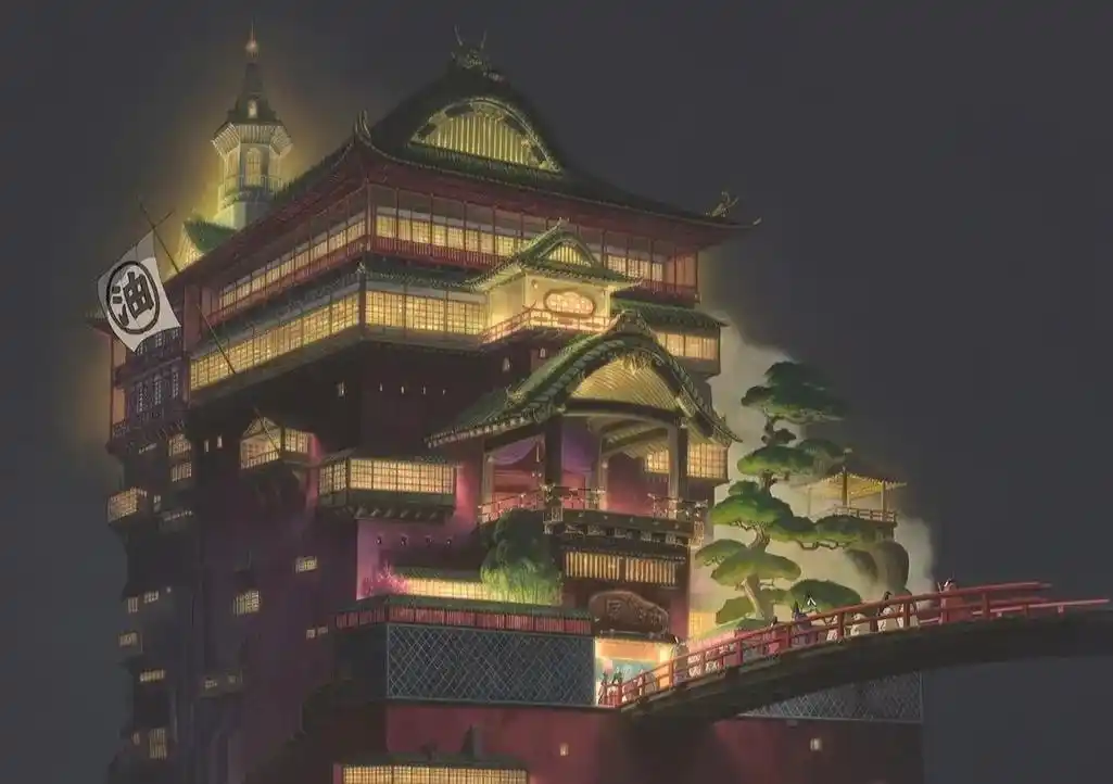 暑期绘画课课件|千与千寻的油屋马克笔上色丙烯画背景