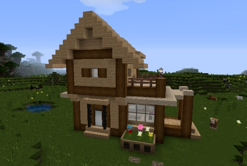 我的世界木质别墅教程 我的世界别墅设计图 - 方块逃离四季攻略大全