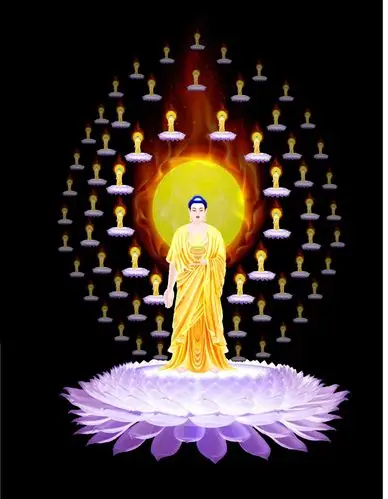 西方极乐世界阿弥陀佛绝对精美的高清西方三圣图片——让人看了满心