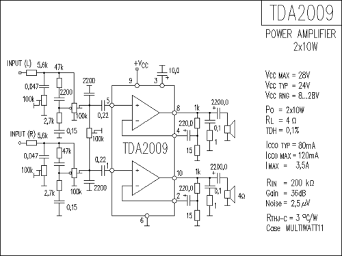 tda2009功放电路图