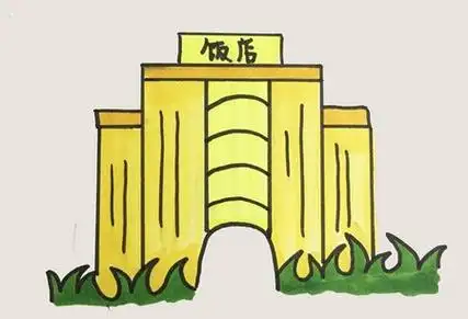 饭店简笔画步骤图片