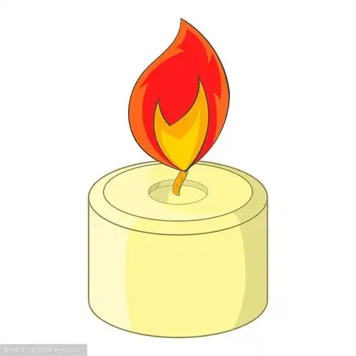 燃烧的蜡烛图标卡通风格
