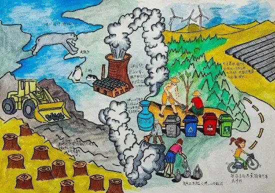 兰州市第二届青少年环保绘画大赛中学组作品展