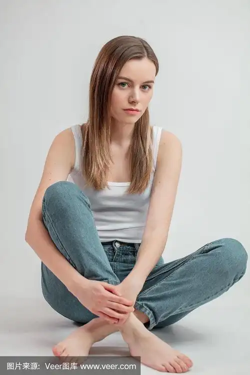 女人,青年人,二郎腿,坐在地上,可爱的
