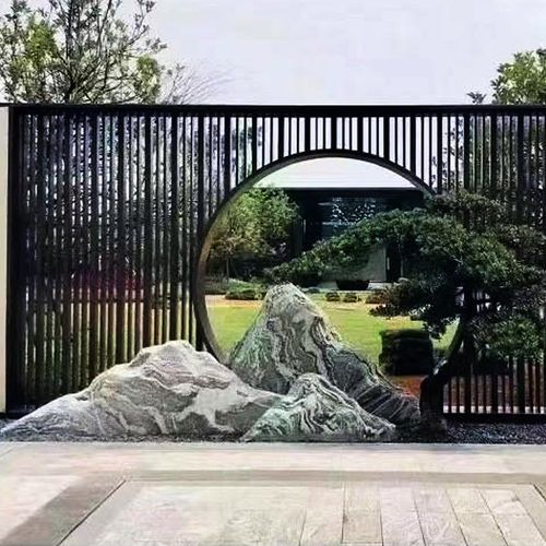 新中式雪浪石切片设计厂家枯山石雕塑定制别墅景观石庭院泰山摆件