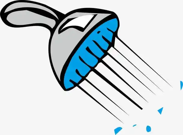 卡通淋浴头花洒矢量