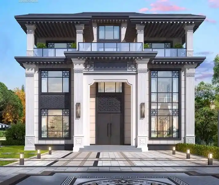 别墅门楼设计施工#高端大气上档次这也太漂亮了 #单层别墅外墙 - 抖音