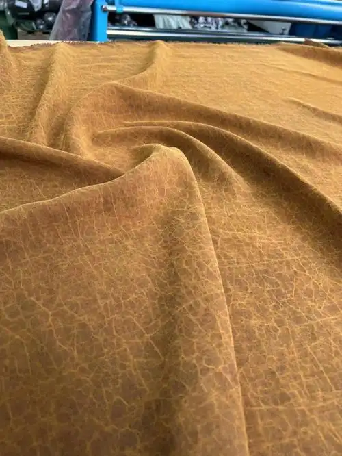 龟裂纹  金黄色 现货#高级香云纱  #香云纱新国潮穿搭  #香云纱面料
