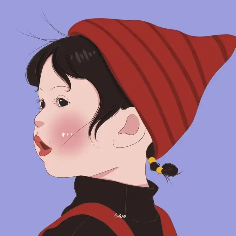 插画 | 头像 |戴小红帽的小女孩 图片92二改92商用92去签名