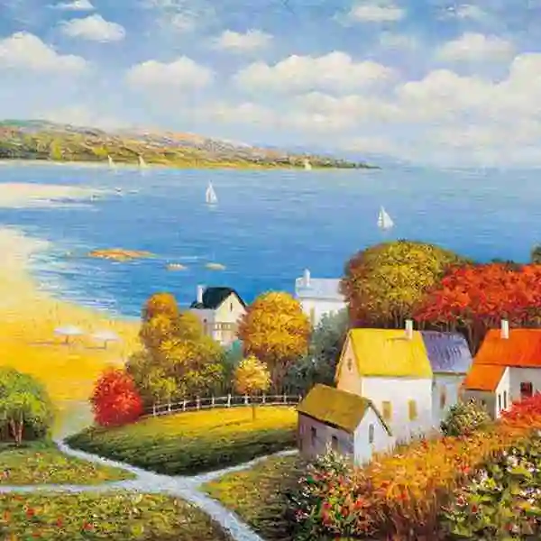 色彩明艳油画风景头油画唯美意境风景头像个性清新油画头像 另类油画