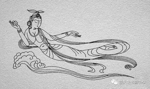 敦煌飞天线描美术史上的奇迹