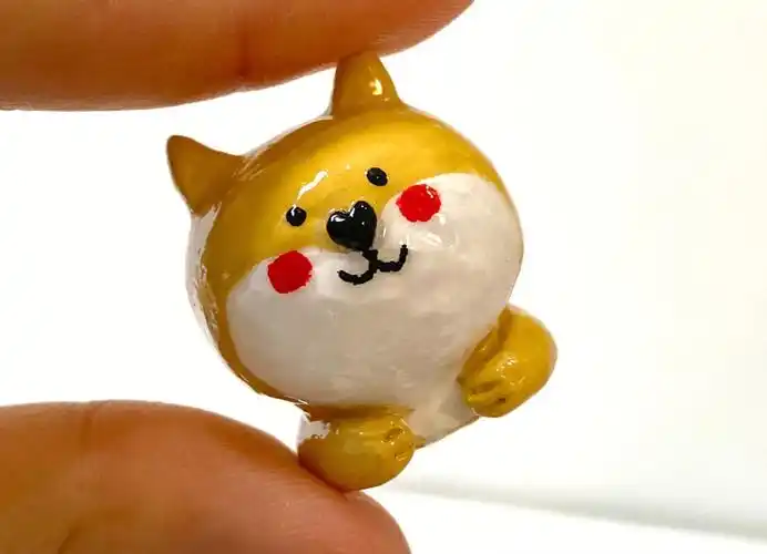 石塑粘土小柴犬