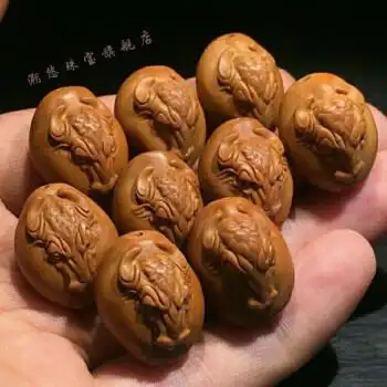 男士礼物高端新款橄榄核生命源十阴九阴一阳雕刻牛头个性手串网红同款