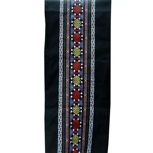 广西手工挑花刺绣织锦壮锦花纹长条壮纹图案壮锦